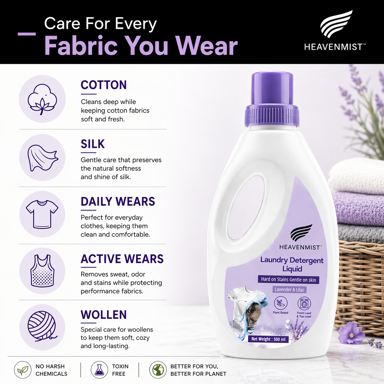 Heavenmist Fabric Care Liquid – Long Lasting Freshness & Fabric Protection