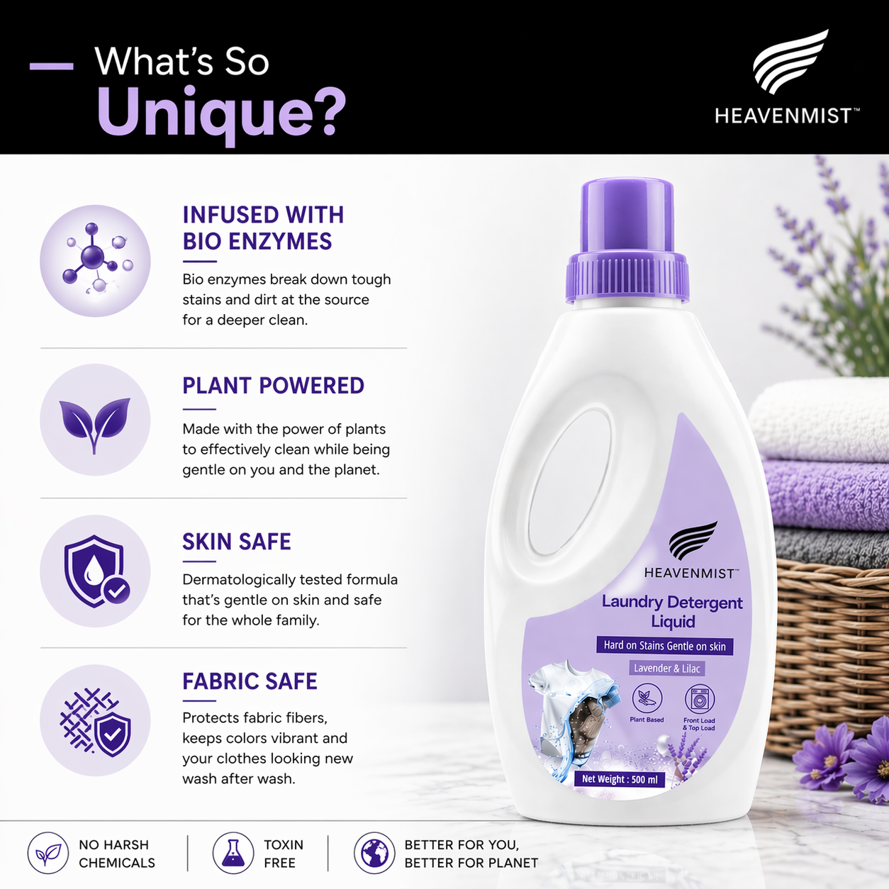 Heavenmist Fabric Care Liquid – Long Lasting Freshness & Fabric Protection